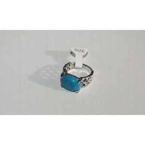 Silvertone Blue Statement Ring